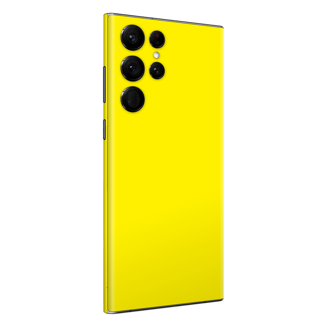 Samsung Galaxy S22 ULTRA Gloss Glossy Lemon Yellow Skin Wrap Sticker Decal Cover Protector by EasySkinz | EasySkinz.com