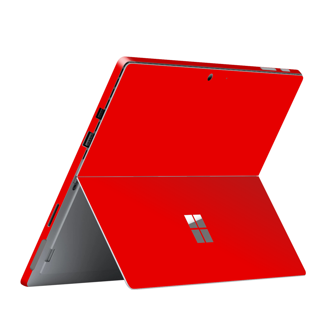 Microsoft Surface Pro (2017) Gloss Glossy Bright Red Skin Wrap Sticker Decal Cover Protector by EasySkinz