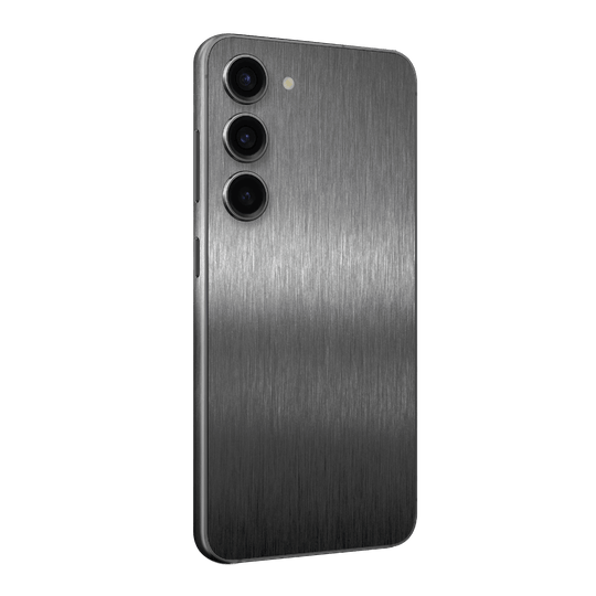 Samsung Galaxy S23+ PLUS Brushed Metal TITANIUM Metallic Skin Wrap Decal Cover Protector by EasySkinz | EasySkinz.com