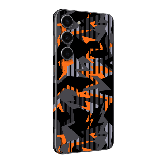 Samsung Galaxy S23+ PLUS Print Printed Custom SIGNATURE Sharp-Edged Orange Camo Camouflage Skin Wrap Sticker Decal Cover Protector by EasySkinz | EasySkinz.com