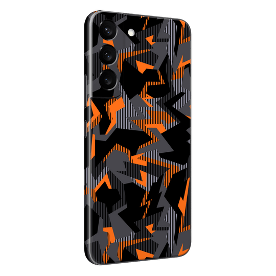 Samsung Galaxy S22+ PLUS Print Printed Custom SIGNATURE Sharp-Edged Orange Camo Camouflage Skin Wrap Sticker Decal Cover Protector by EasySkinz | EasySkinz.com