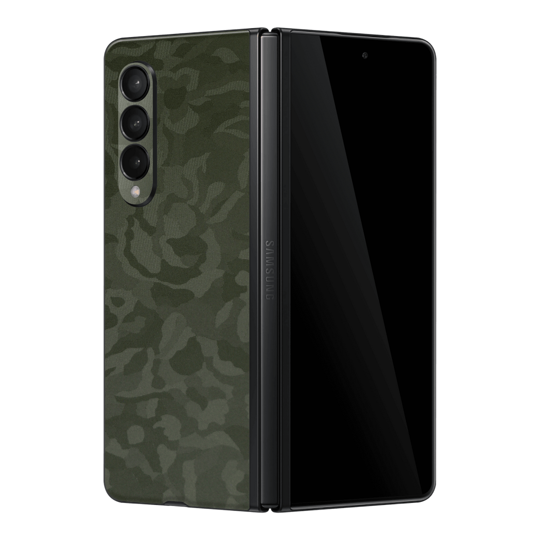 Samsung Galaxy Z Fold 3 Luxuria Green 3D Textured Camo Camouflage Skin Wrap Sticker Decal Cover Protector by EasySkinz
