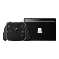 Nintendo Switch OLED LUXURIA RIDERS Black LEATHER Textured Skin
