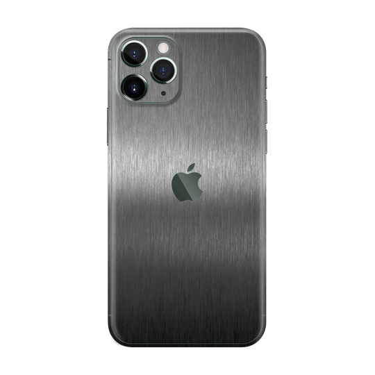 iPhone 11 Pro MAX Brushed Metal Titanium Metallic Skin Wrap Sticker Decal Cover Protector by EasySkinz | EasySkinz.com