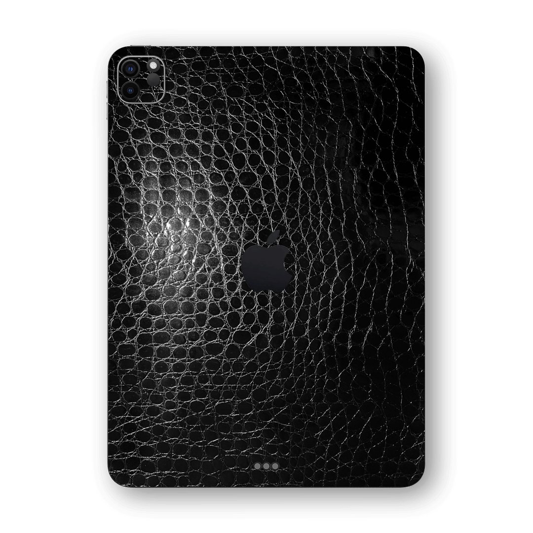 iPad PRO 12.9-inch 2020 Luxuria Black Leather Alligator 3D Textured Skin Wrap Decal Cover Protector by EasySkinz | EasySkinz.com