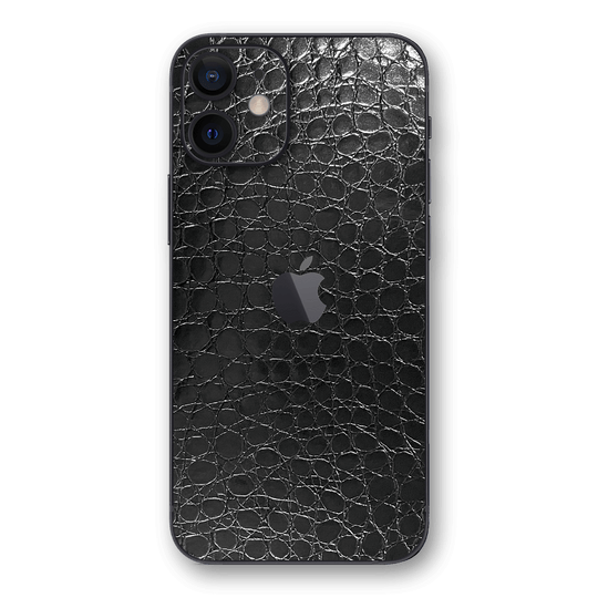 iPhone 12 LUXURIA BLACK ALLIGATOR Leather Skin - Premium Protective Skin Wrap Sticker Decal Cover by QSKINZ | Qskinz.com