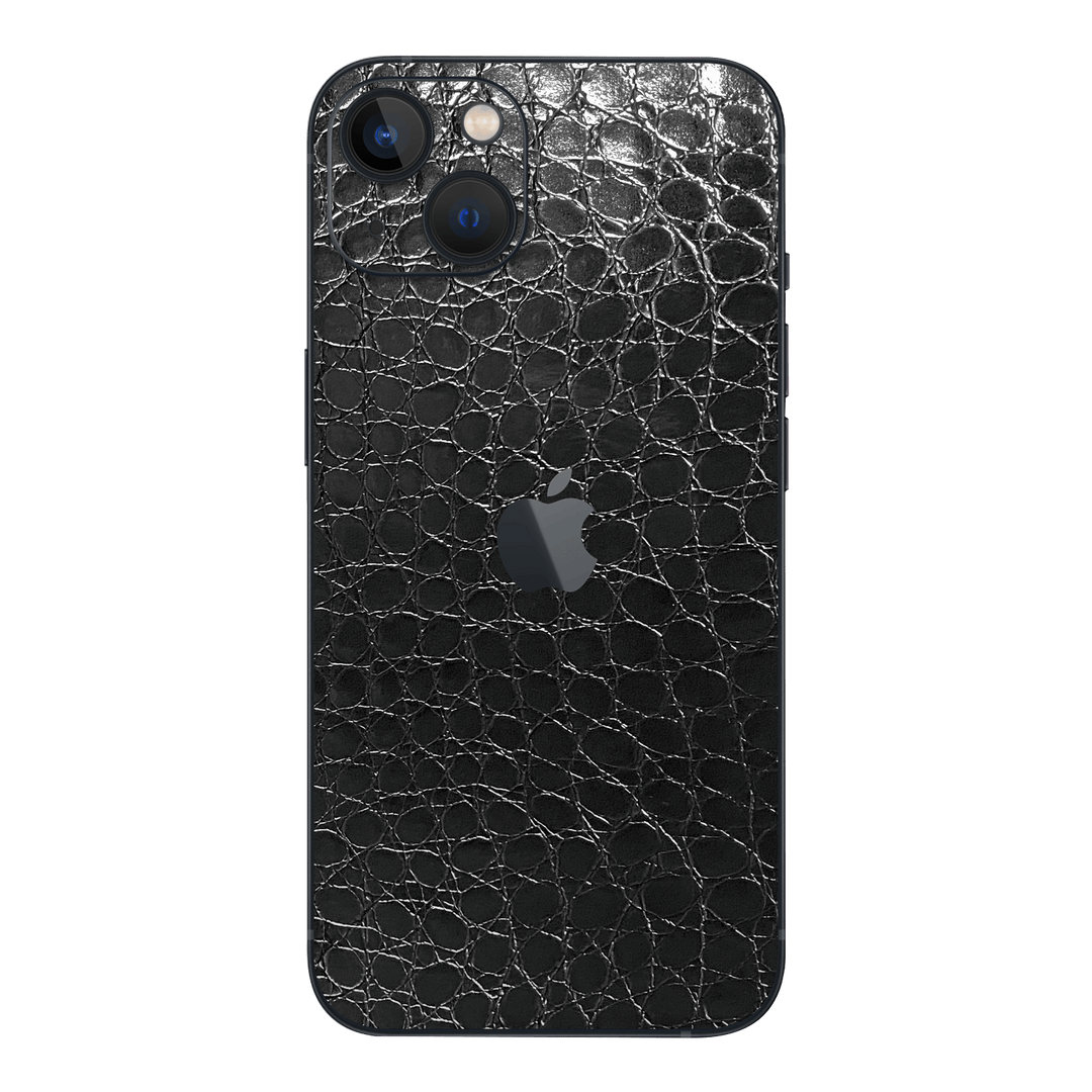 iPhone 14 Plus LUXURIA BLACK ALLIGATOR Leather Textured Skin - Premium Protective Skin Wrap Sticker Decal Cover by QSKINZ | Qskinz.com