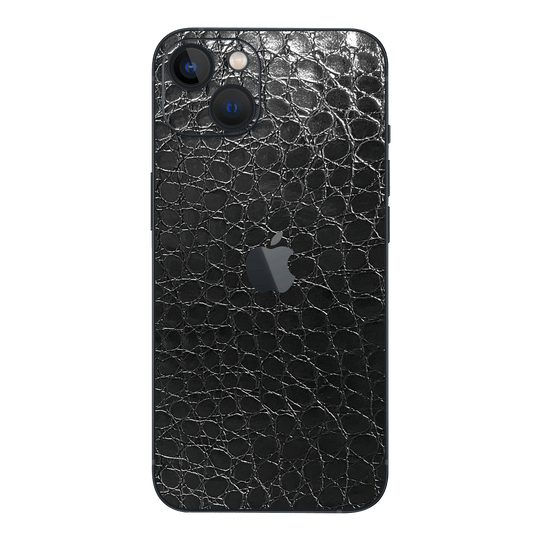 iPhone 14 Plus LUXURIA BLACK ALLIGATOR Leather Textured Skin - Premium Protective Skin Wrap Sticker Decal Cover by QSKINZ | Qskinz.com