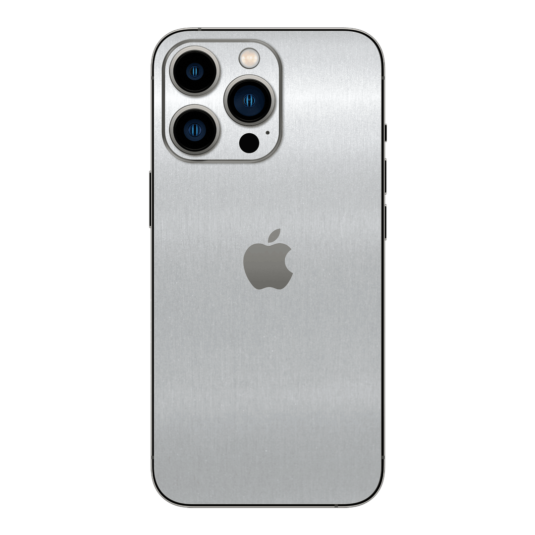 iPhone 13 Pro MAX BRUSHED ALUMINIUM Metallic Skin - Premium Protective Skin Wrap Sticker Decal Cover by QSKINZ | Qskinz.com