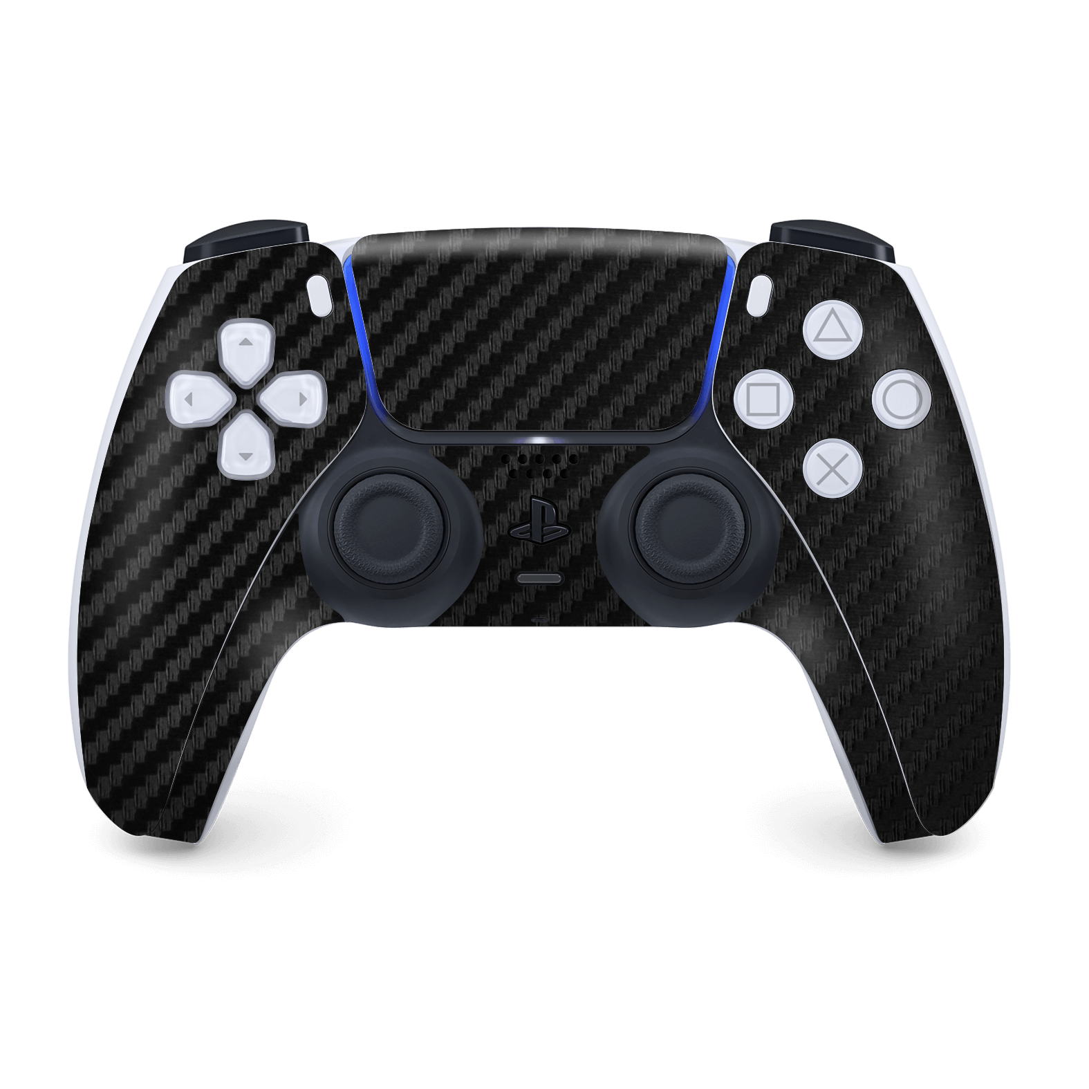 PS5 Playstation 5 DualSense Wireless Controller Skin - Black 3D Textured Carbon Fibre Fiber Skin Wrap Decal Cover Protector by EasySkinz | EasySkinz.com