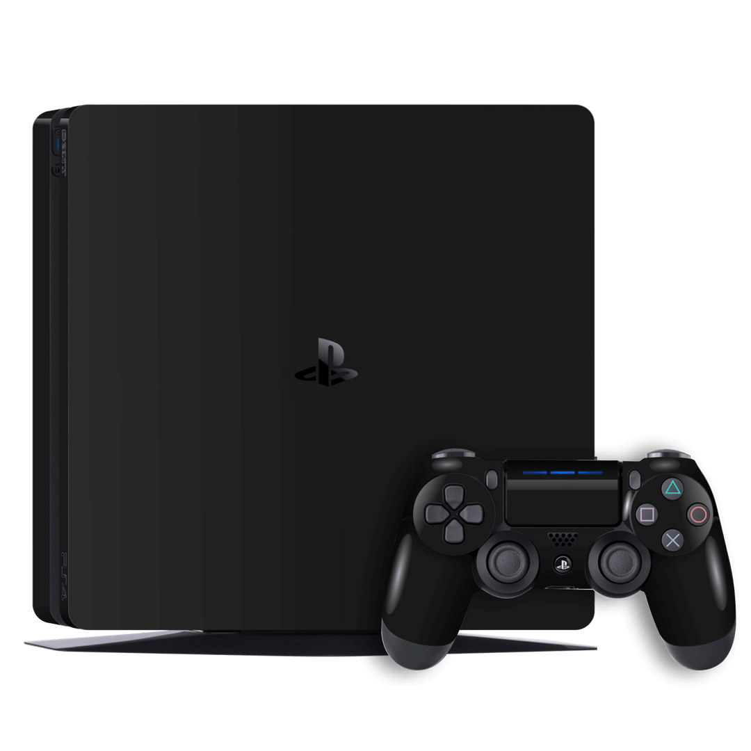 Playstation 4 SLIM PS4 Slim Glossy Black Skin Wrap Decal by EasySkinz