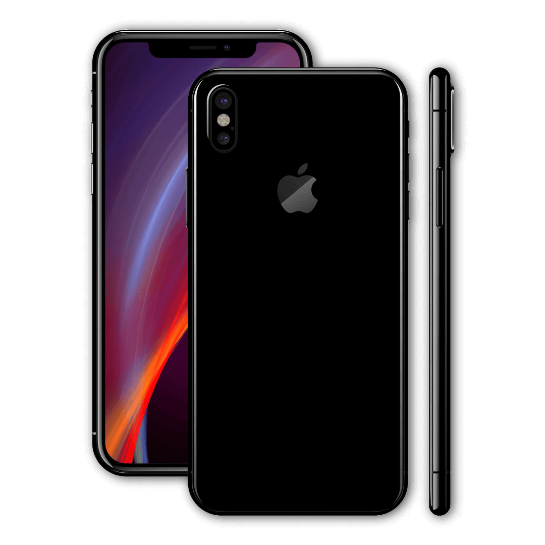 iPhone XS MAX Luxuria JET BLACK High Gloss Finish Skin Wrap Decal Protector | EasySkinz