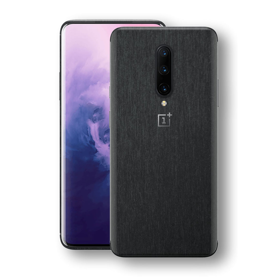 OnePlus 7 PRO Brushed Black Metallic Metal Skin, Decal, Wrap, Protector, Cover by EasySkinz | EasySkinz.com