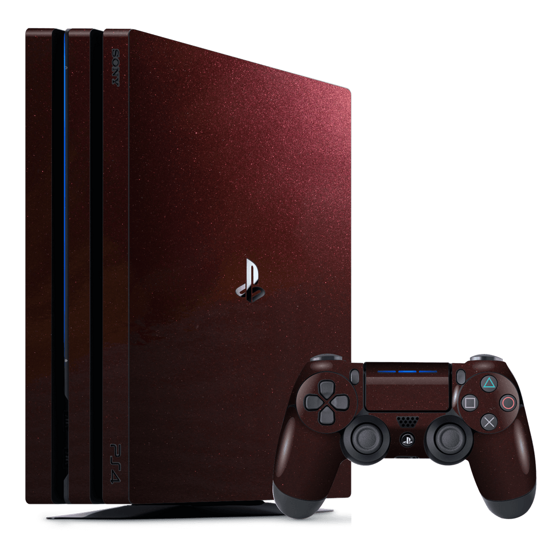 Playstation 4 PRO PS4 PRO Glossy Black Rose Metallic Skin Wrap Decal by EasySkinz