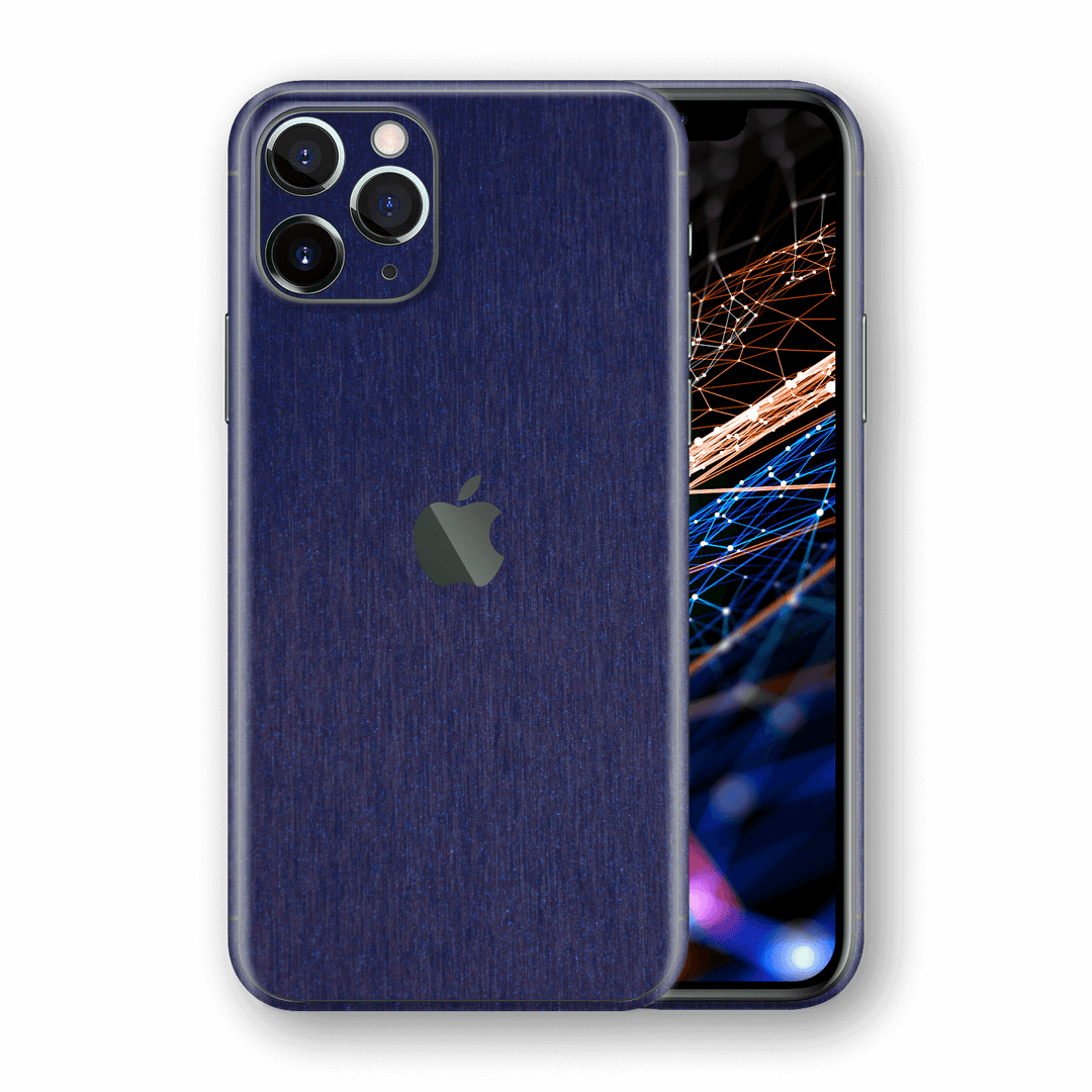 iPhone 11 PRO Brushed Metal BLUE Metallic Skin, Wrap, Decal, Protector, Cover by EasySkinz | EasySkinz.com  Edit alt text