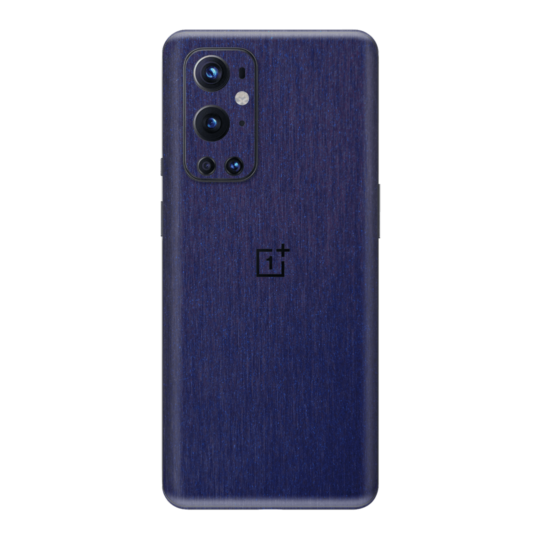 OnePlus 9 Pro Brushed Metal Blue Metallic Skin Wrap Sticker Decal Cover Protector by EasySkinz