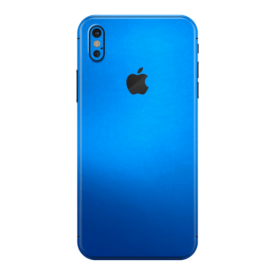 iPhone XS Satin Blue Metallic Matt Matte Skin Wrap Sticker Decal Cover Protector by EasySkinz | EasySkinz.com