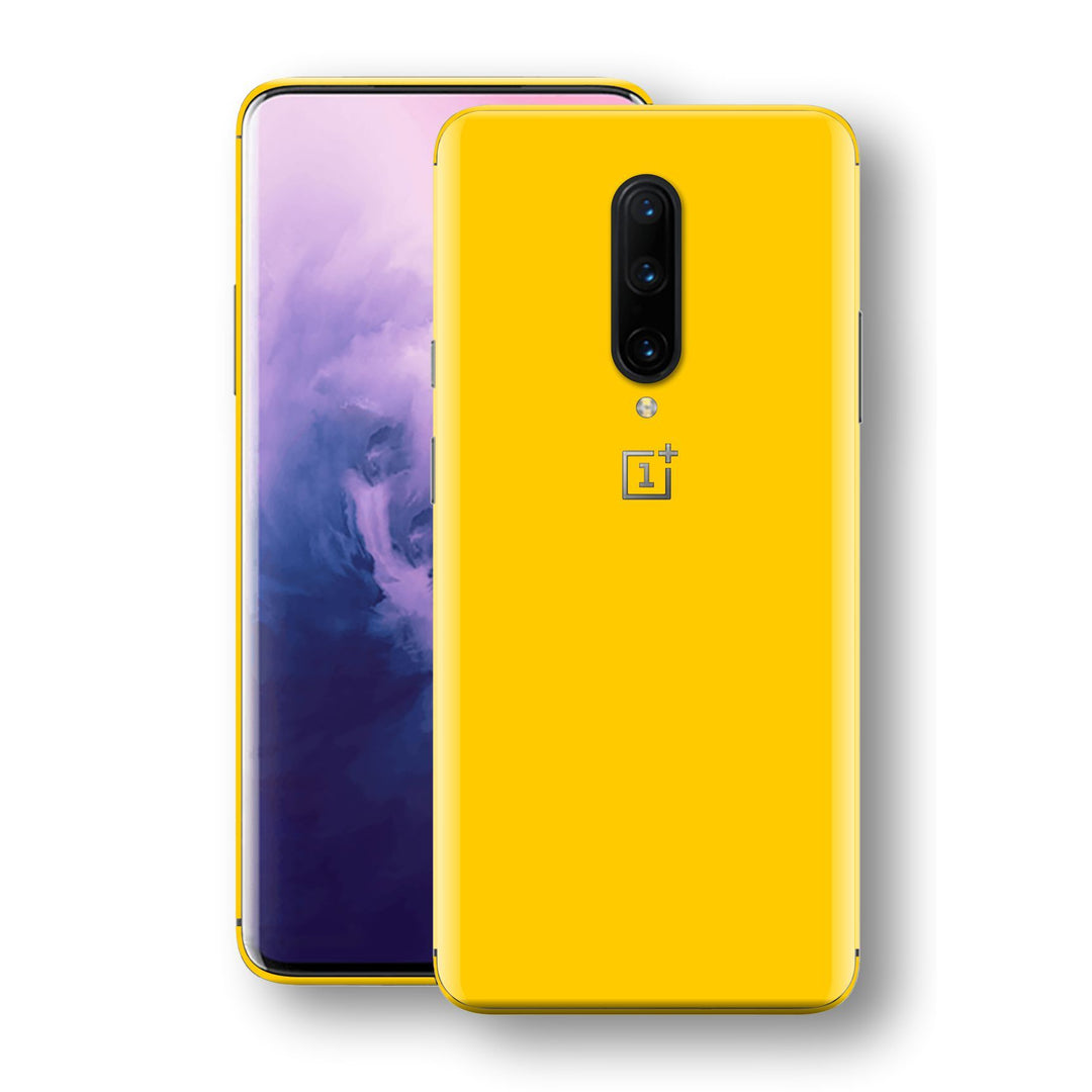 OnePlus 7 PRO Golden Yellow Glossy Gloss Finish Skin, Decal, Wrap, Protector, Cover by EasySkinz | EasySkinz.com