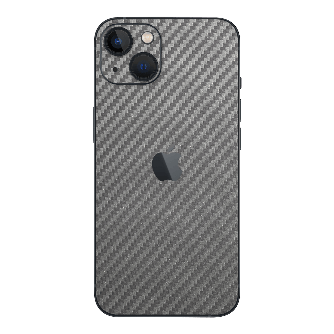 iPhone 13 MINI 3D Textured CARBON Fibre Skin - Metallic Grey - Premium Protective Skin Wrap Sticker Decal Cover by QSKINZ | Qskinz.com