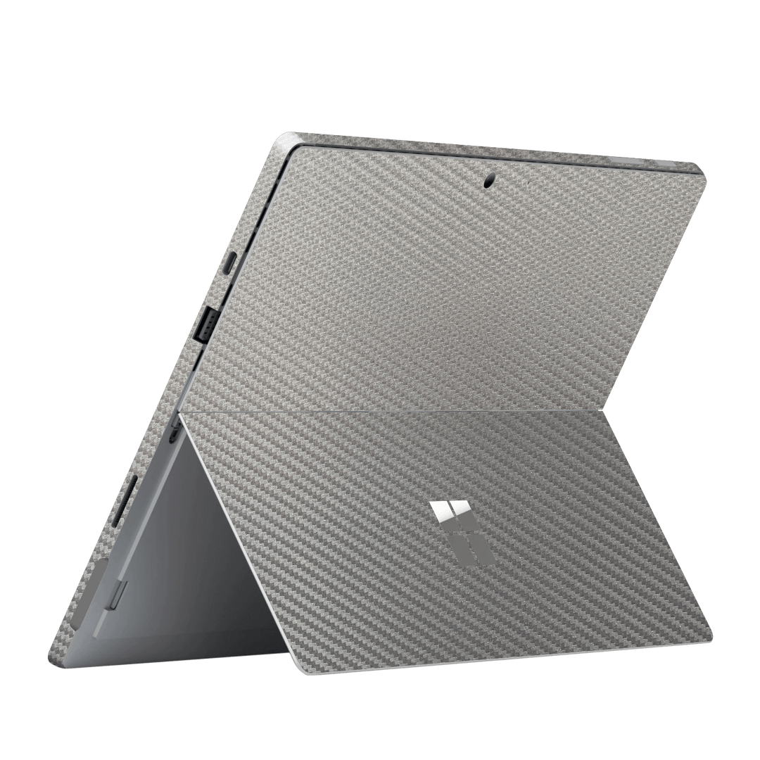 Microsoft Surface Pro 7 Metallic Grey 3D Textured CARBON Fibre Fiber Skin, Wrap, Decal, Protector, Cover by EasySkinz | EasySkinz.com