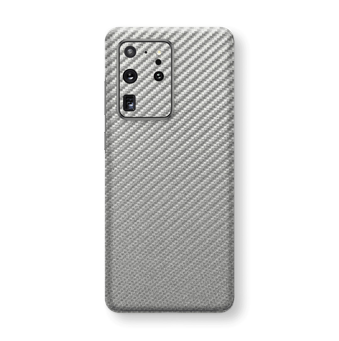 Samsung Galaxy S20 ULTRA 3D Textured Metallic Grey Carbon Fibre Fiber Skin Wrap Sticker Decal Cover Protector by EasySkinz