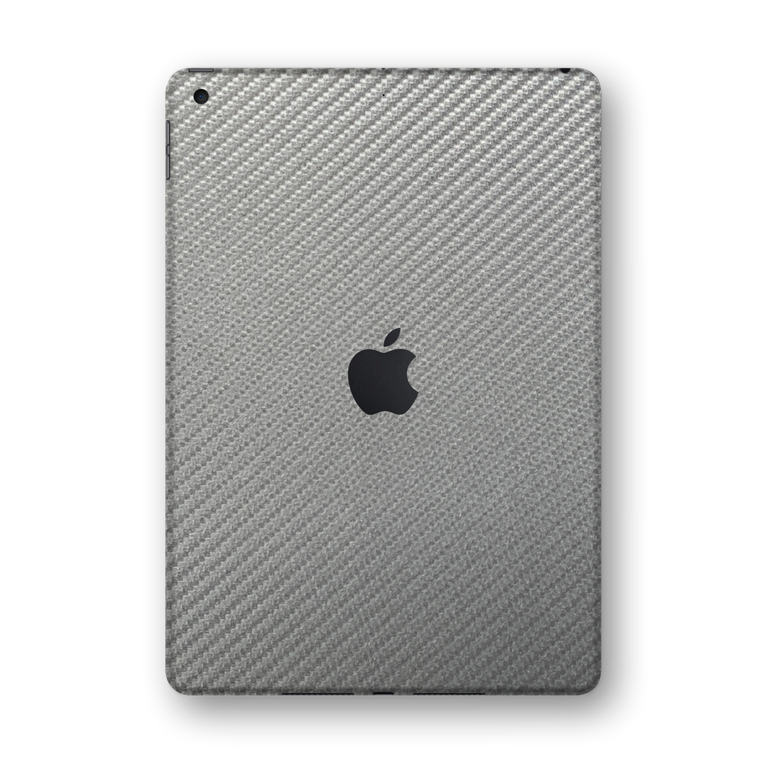 iPad 10.2" Grey 3D Textured CARBON Fibre Fiber Skin Wrap Sticker Decal Cover Protector by EasySkinz