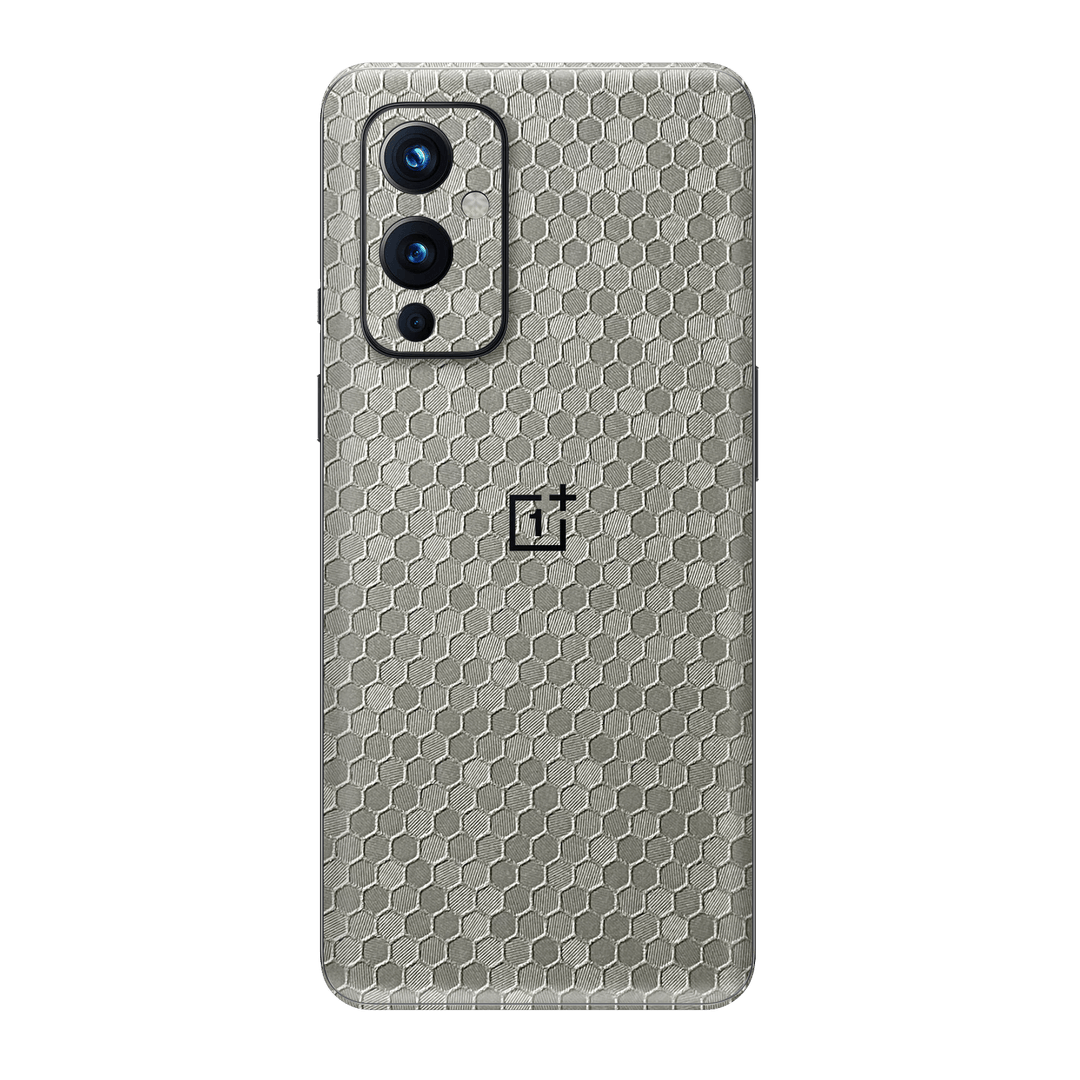 OnePlus 9 Luxuria Silver Honeycomb 3D Textured Skin Wrap Sticker Decal Cover Protector by EasySkinz