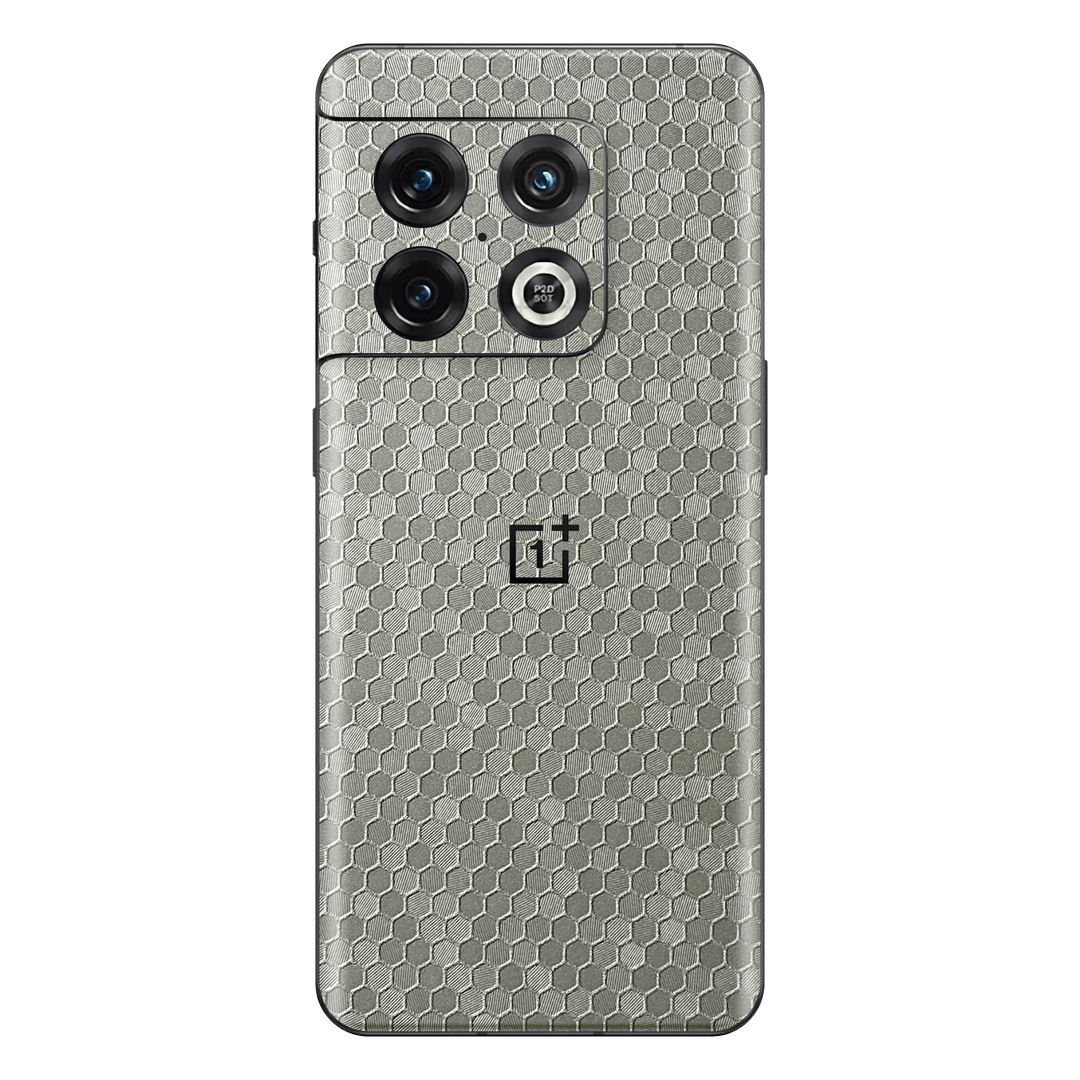 OnePlus 10 PRO Luxuria Silver Honeycomb 3D Textured Skin Wrap Decal Cover Protector by EasySkinz | EasySkinz.com