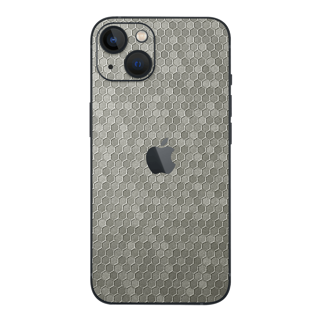 iPhone 14 LUXURIA SILVER HONEYCOMB 3D TEXTURED Skin - Premium Protective Skin Wrap Sticker Decal Cover by QSKINZ | Qskinz.com