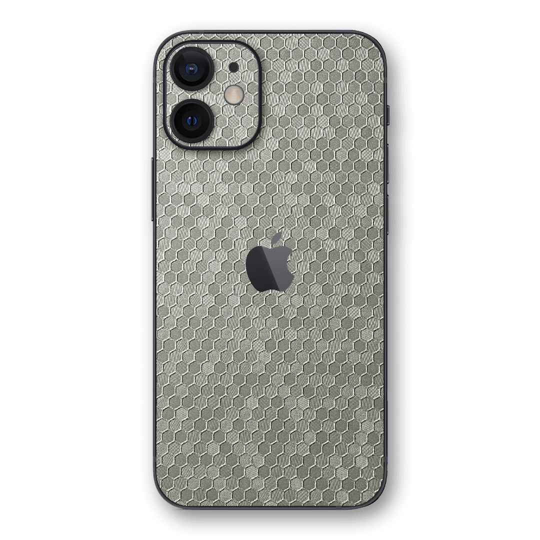 iPhone 12 mini SILVER Honeycomb 3D Textured Skin Wrap Sticker Decal Cover Protector by EasySkinz