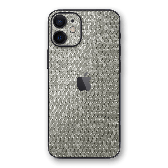 iPhone 12 mini SILVER Honeycomb 3D Textured Skin Wrap Sticker Decal Cover Protector by EasySkinz