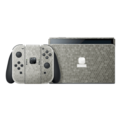 Nintendo Switch OLED LUXURIA SILVER HONEYCOMB 3D TEXTURED Skin