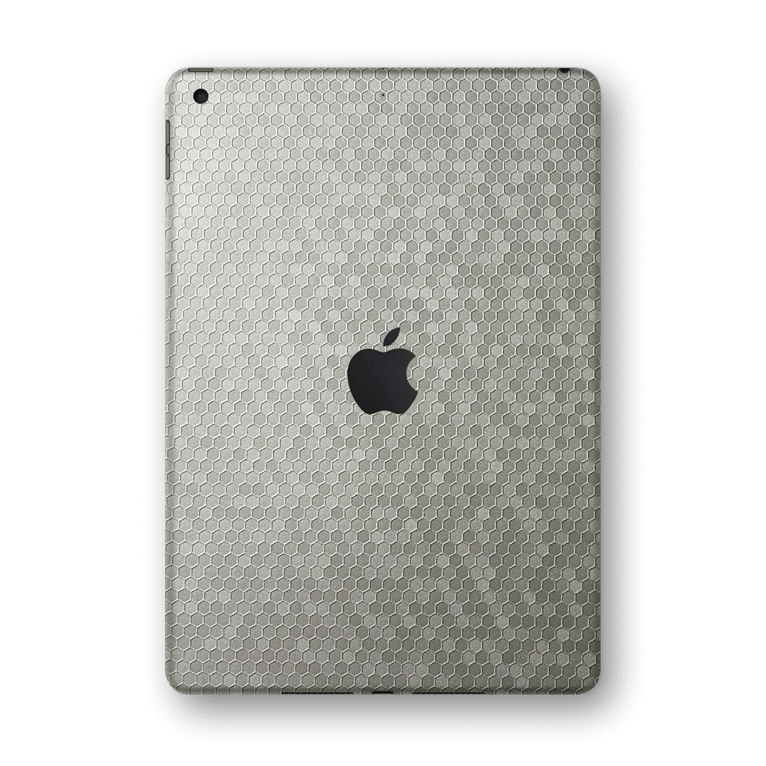 iPad 10.2" (8th Gen, 2020) SILVER Honeycomb 3D Textured Skin Wrap Sticker Decal Cover Protector by EasySkinz