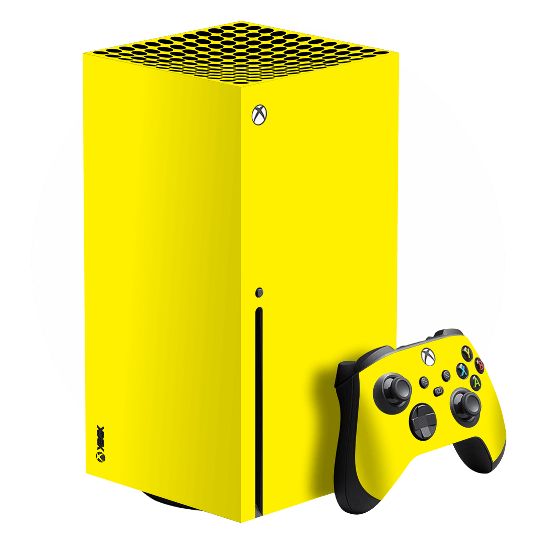 XBOX Series X Glossy Lemon Yellow Skin, Wrap, Decal, Protector, Cover by EasySkinz | EasySkinz.com