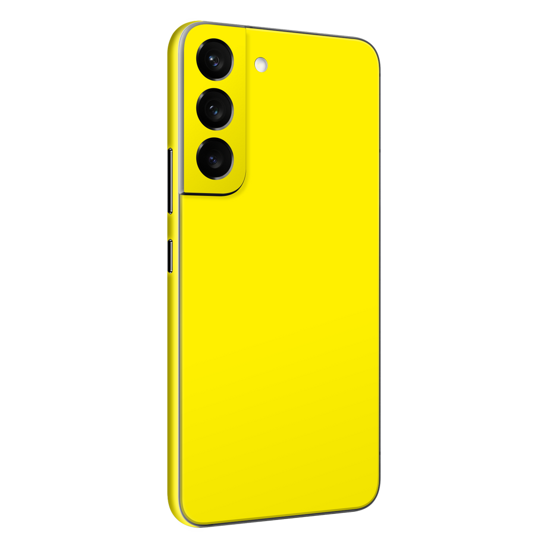 Samsung Galaxy S22+ PLUS Gloss Glossy Lemon Yellow Skin Wrap Sticker Decal Cover Protector by EasySkinz | EasySkinz.com