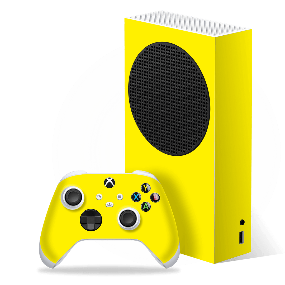 XBOX Series S Glossy Lemon Yellow Skin, Wrap, Decal, Protector, Cover by EasySkinz | EasySkinz.com