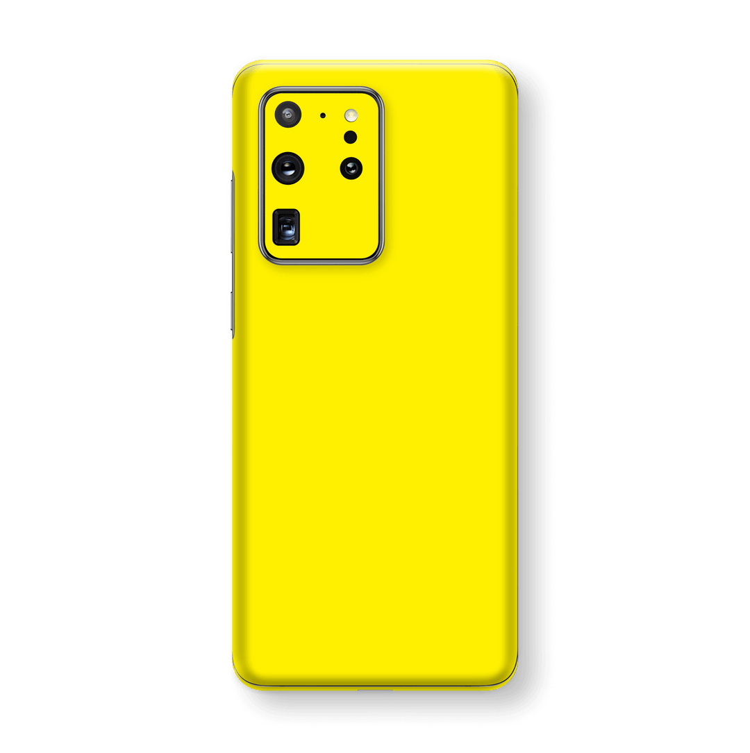 Samsung Galaxy S20 ULTRA Lemon Yellow Glossy Gloss Finish Skin Wrap Sticker Decal Cover Protector by EasySkinz