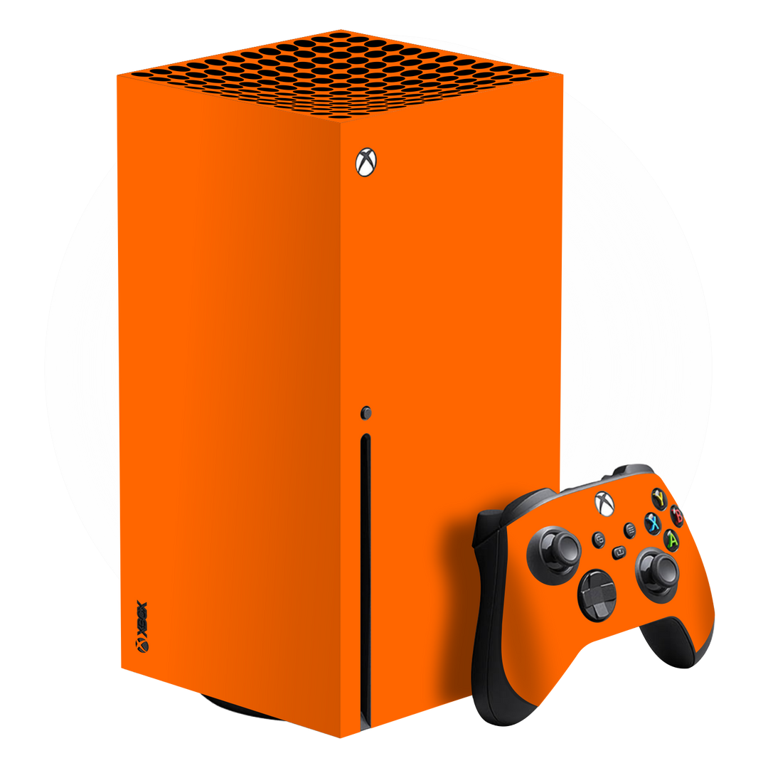 XBOX Series X Glossy ORANGE Skin, Wrap, Decal, Protector, Cover by EasySkinz | EasySkinz.com