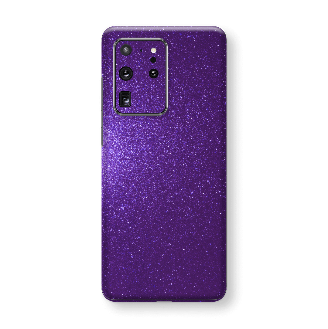 Samsung Galaxy S20 ULTRA Diamond PURPLE Shimmering, Sparkling, Glitter Skin Wrap Sticker Decal Cover Protector by EasySkinz