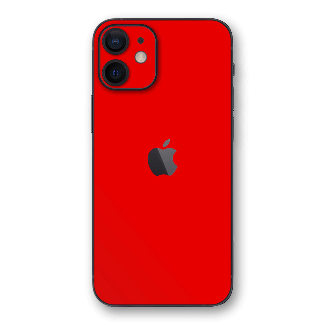 iPhone 12 GLOSSY Bright Red Skin - Premium Protective Skin Wrap Sticker Decal Cover by QSKINZ | Qskinz.com