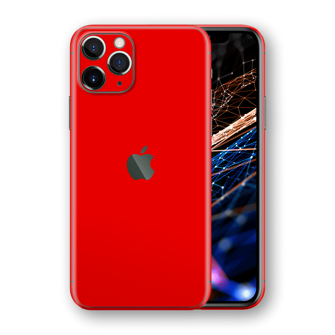 iPhone 11 PRO Glossy Bright Red Skin, Wrap, Decal, Protector, Cover by EasySkinz | EasySkinz.com  Edit alt text