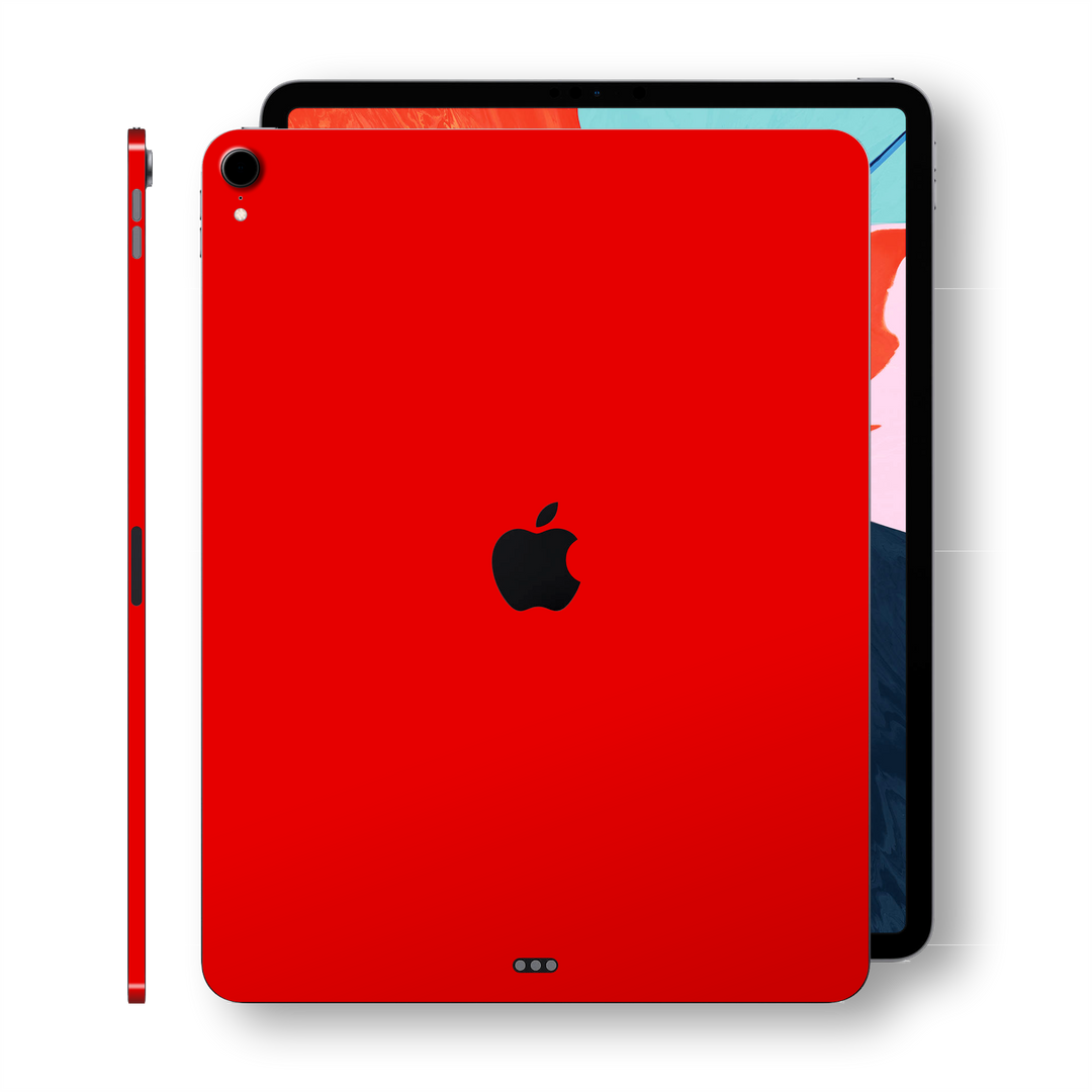 iPad PRO 12.9 inch 3rd Generation 2018 Glossy Bright Red Skin Wrap Sticker Decal Cover Protector by EasySkinz