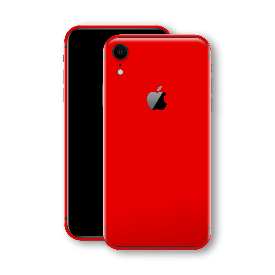 iPhone XR Glossy Bright Red Skin, Wrap, Decal, Protector, Cover by EasySkinz | EasySkinz.com