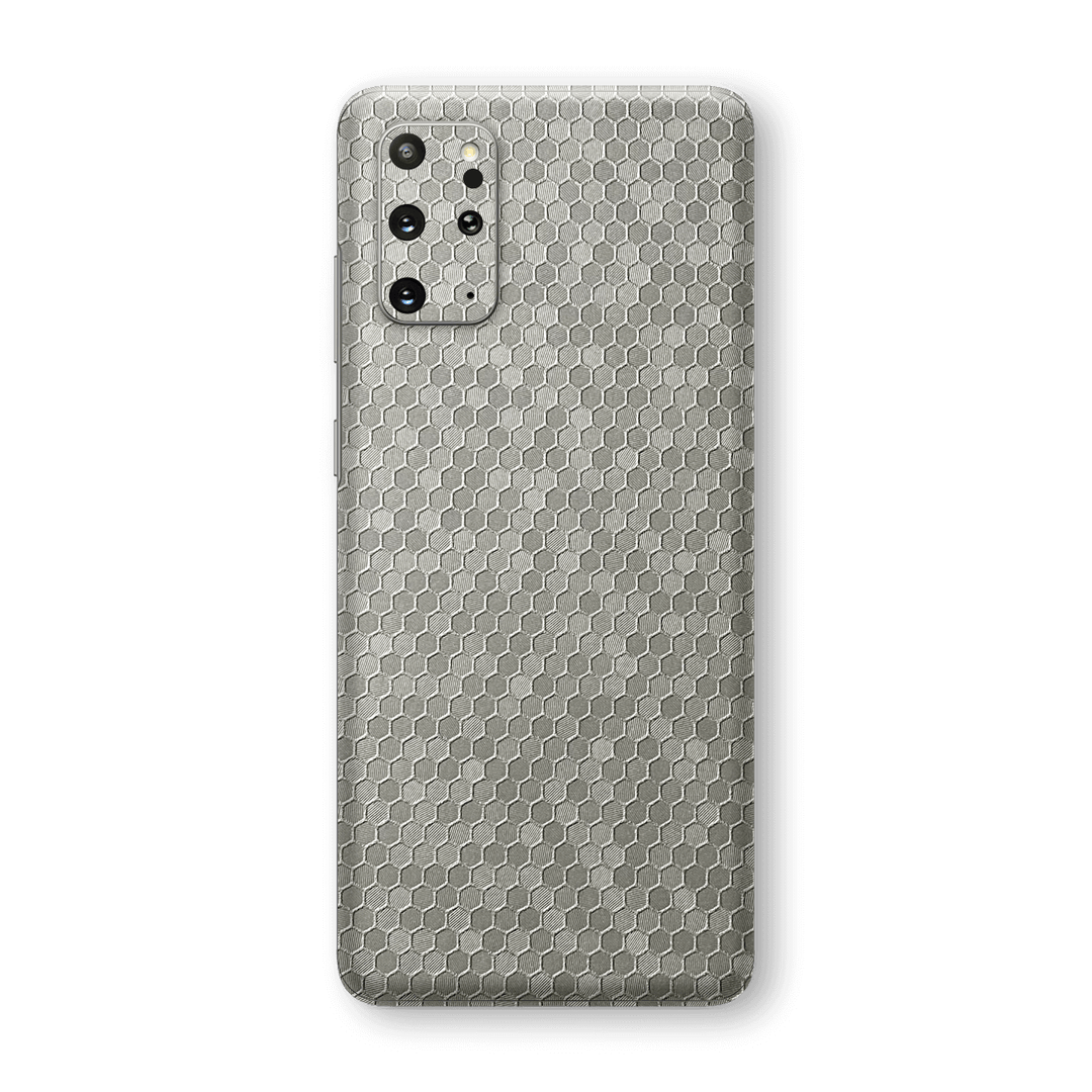 Samsung Galaxy S20+ PLUS SILVER Honeycomb 3D Textured Skin Wrap Sticker Decal Cover Protector by EasySkinz