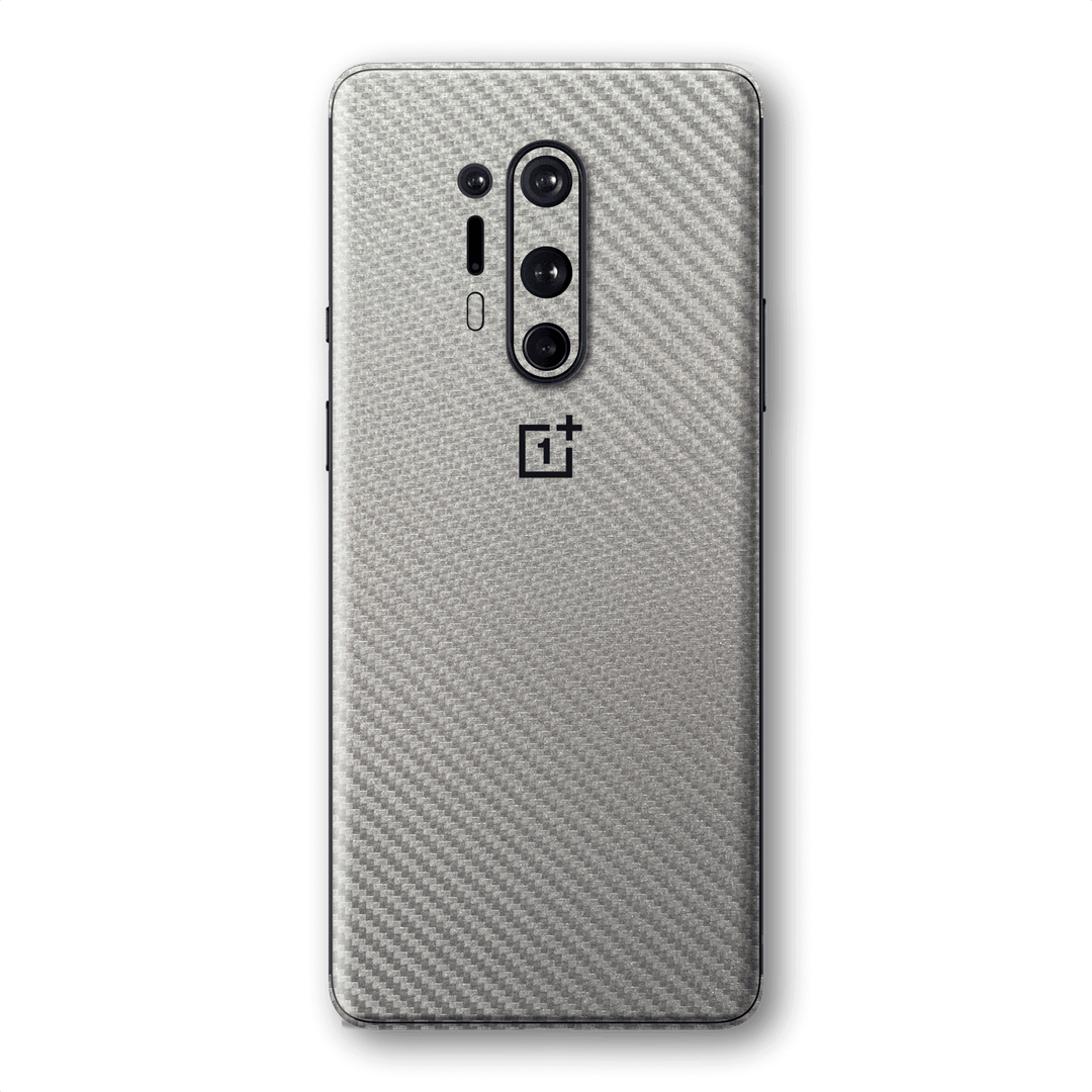 OnePlus 8 PRO 3D Textured Metallic Grey Carbon Fibre Fiber Skin Wrap Sticker Decal Cover Protector by EasySkinz