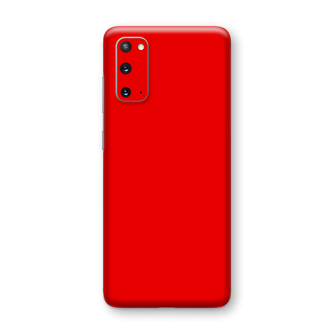 Samsung Galaxy S20 Bright Red Glossy Gloss Finish Skin Wrap Sticker Decal Cover Protector by EasySkinz