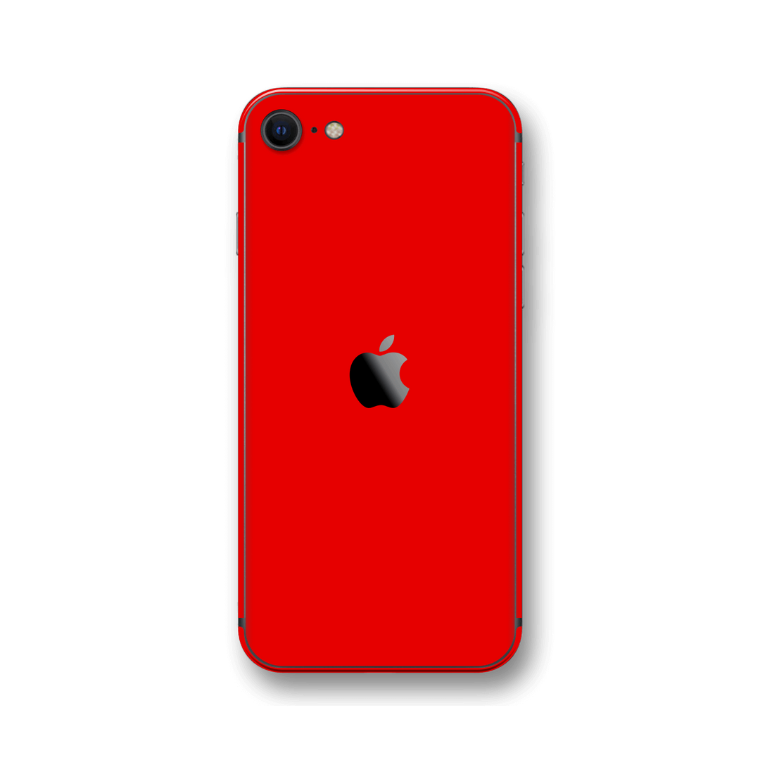 iPhone SE (2020) Bright Red Gloss Finish Skin Wrap Sticker Decal Cover Protector by EasySkinz