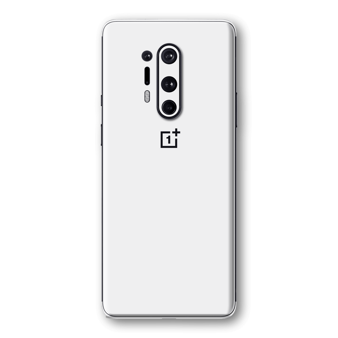 OnePlus 8 PRO White Glossy Gloss Finish Skin Wrap Sticker Decal Cover Protector by EasySkinz