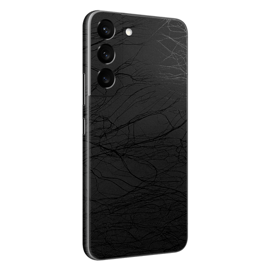 Samsung Galaxy S22 Luxuria Black Web Net Mesh Cocoon 3D Textured Skin Wrap Decal Cover Protector by EasySkinz | EasySkinz.com