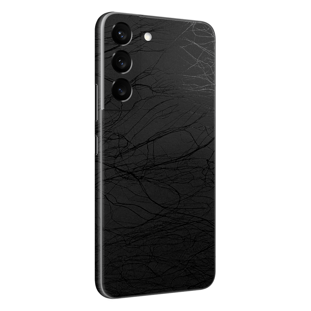 Samsung Galaxy S22+ PLUS Luxuria Black Web Net Mesh Cocoon 3D Textured Skin Wrap Decal Cover Protector by EasySkinz | EasySkinz.com